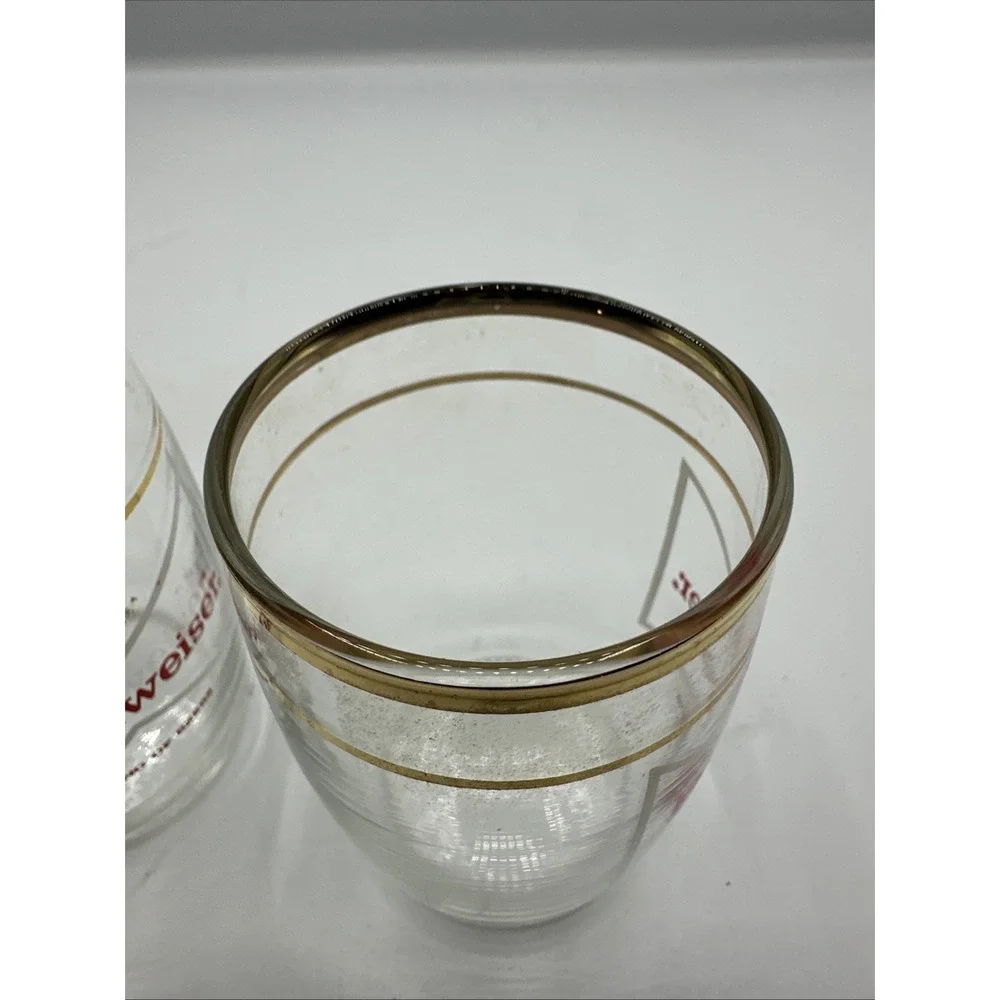 Budweiser Anheuser-Busch Gold Trim Glasses – 3